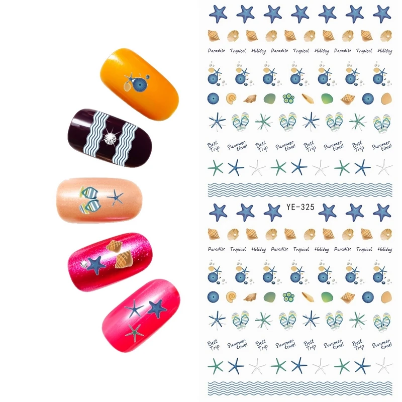 3 упак./лот водная переводная наклейка для дизайна ногтей Наклейка морской