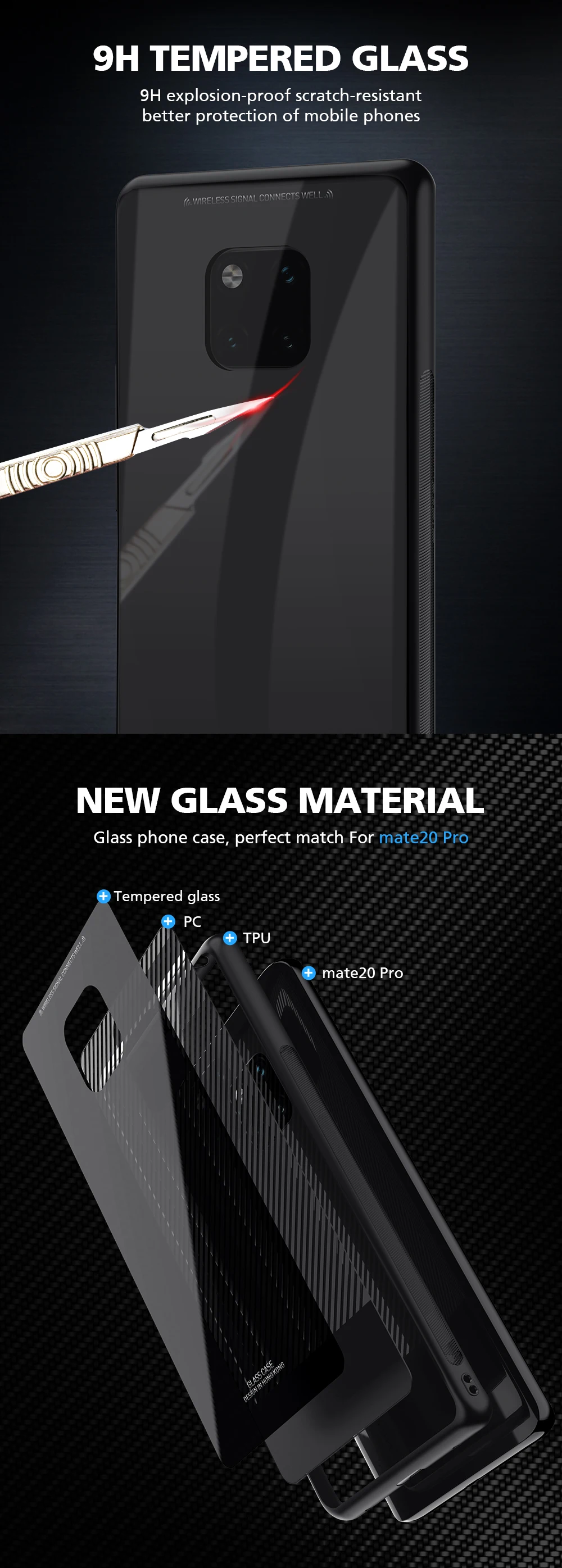 KEYSION чехол из закаленного стекла для телефона для huawei mate 20 Pro стекло нескользящий черный чехол для huawei mate 20 чехол Funda аксессуары