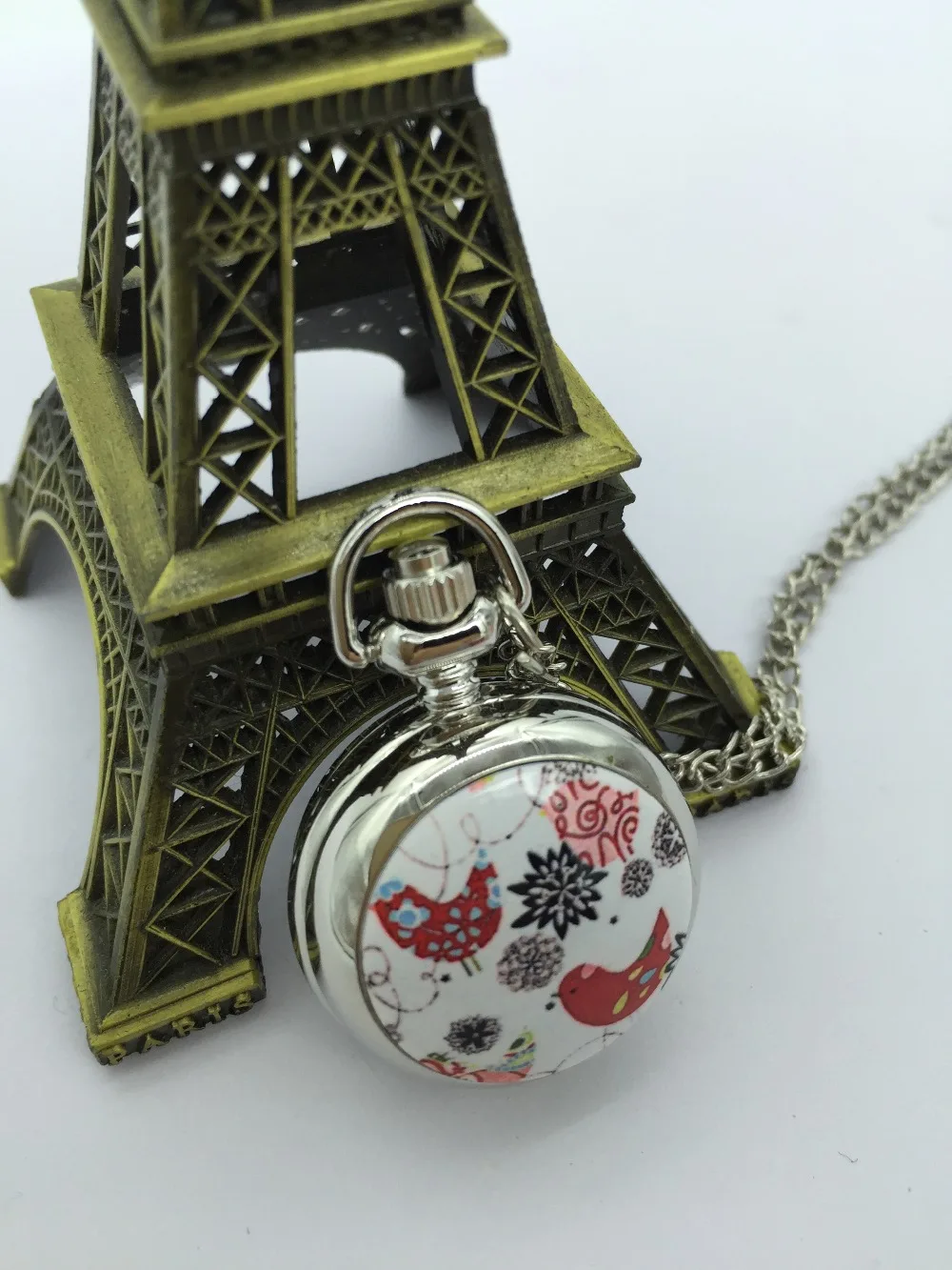 Кварцевые часы с подвеской в виде курицы цветов эмалированных подарок|pocket