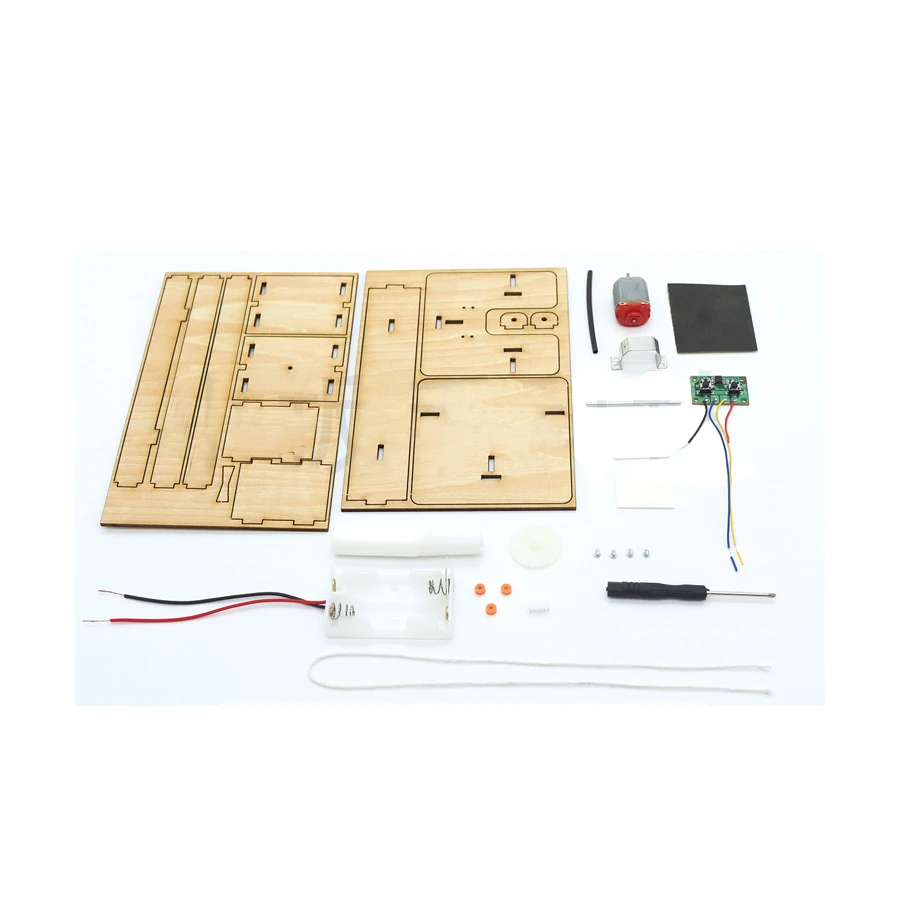 DIY деревянный Электрический подъемник модель Science Kits игрушки креативный ручной
