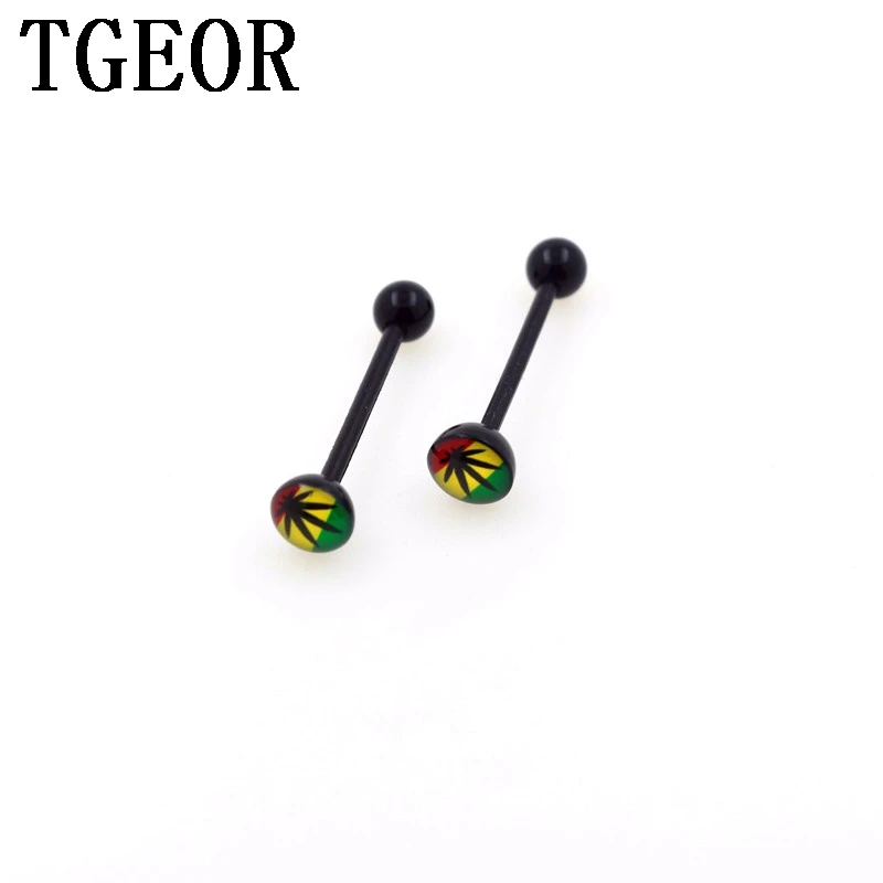 Оптовая продажа ювелирное изделие для тела плетеные лист акриловые язык кольцо