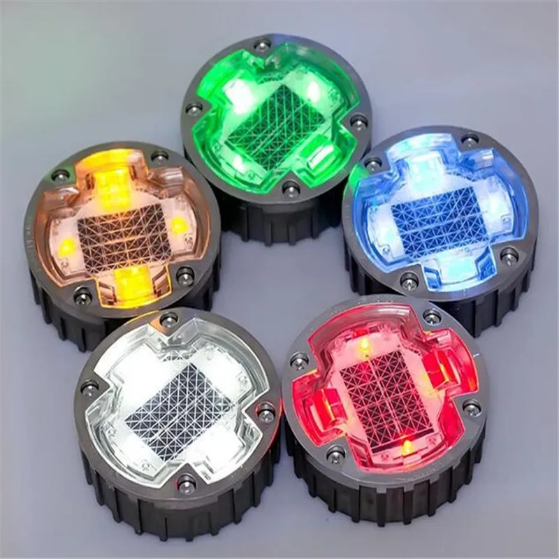 

Solar Road Light Outdoor Cast Aluminum Warning Lights Underground Light Lawn Lamp Induction Landscape Indicator LED Light Lamp