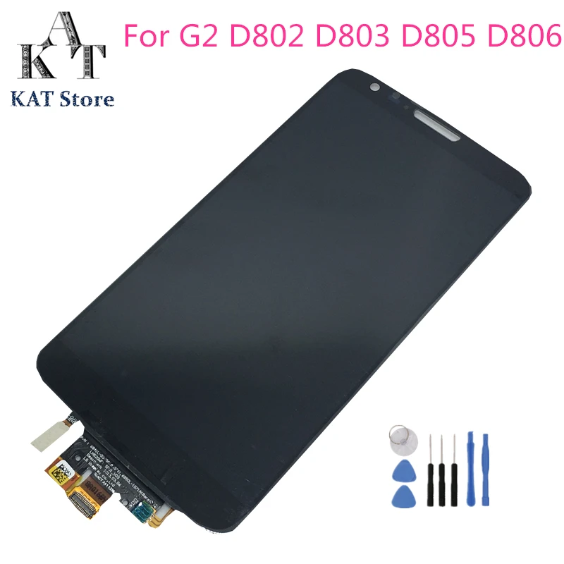 Замена ЖК экрана KAT для LG G2 D800 D801 D802 D803 D805 D806 дисплей сенсорный экран с рамкой