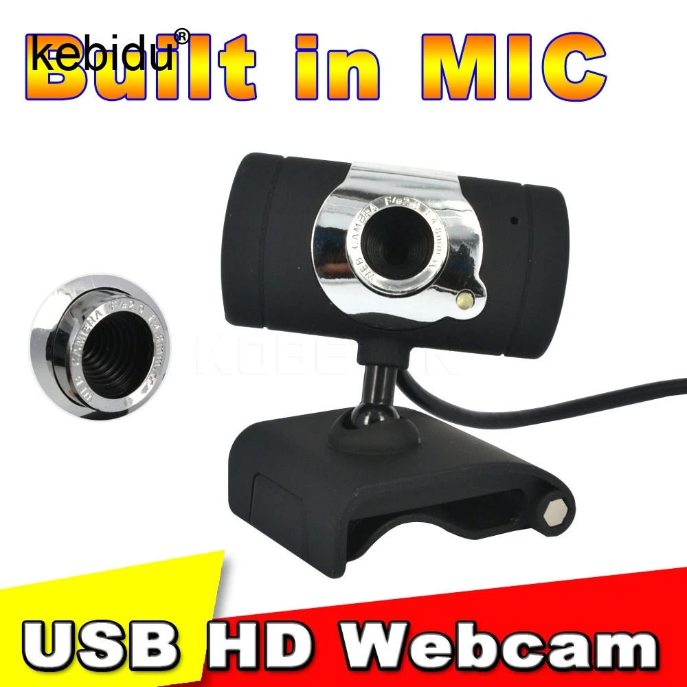 Веб камера Kebidu USB 2 0 30 мегапикселей HD веб с микрофоном черный цвет для компьютера