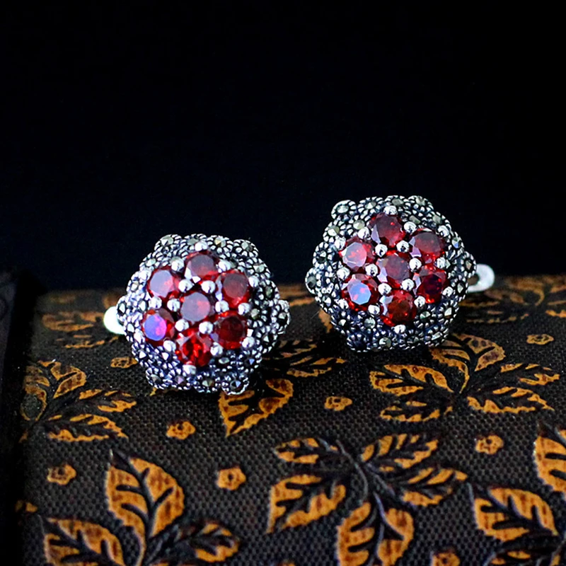 Exquisite 3 Color Natural Zircon Stud Earrings 100% 925 Sterling Silver For Women Jewelry Charm Flower SE18 | Украшения и