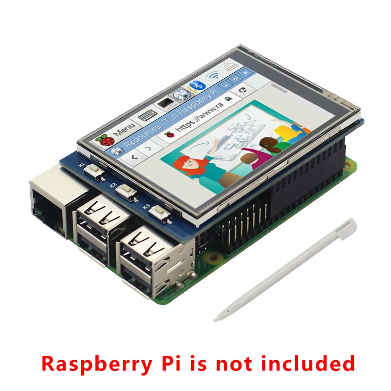 Raspberry Pi 4 дисплей 2 4/2 8 дюйма сенсорный экран 3 320*240 TFT ЖК для Model B 3B Plus|Аксессуары