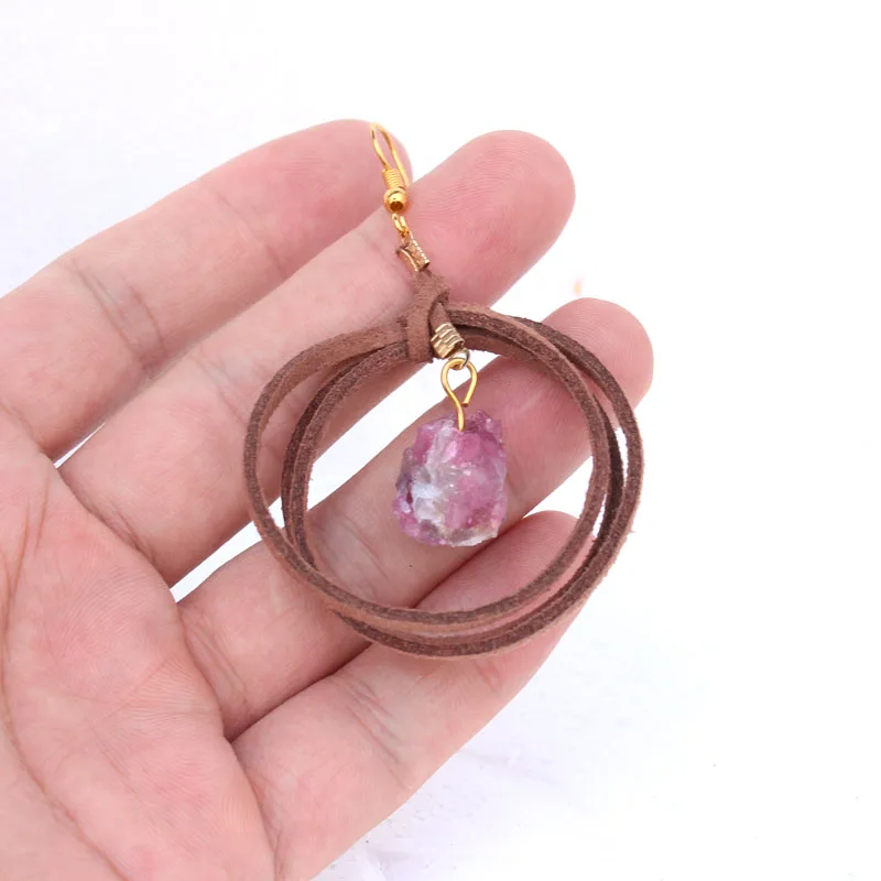 Женские серьги подвески ручной работы hzew из натурального камня богемные