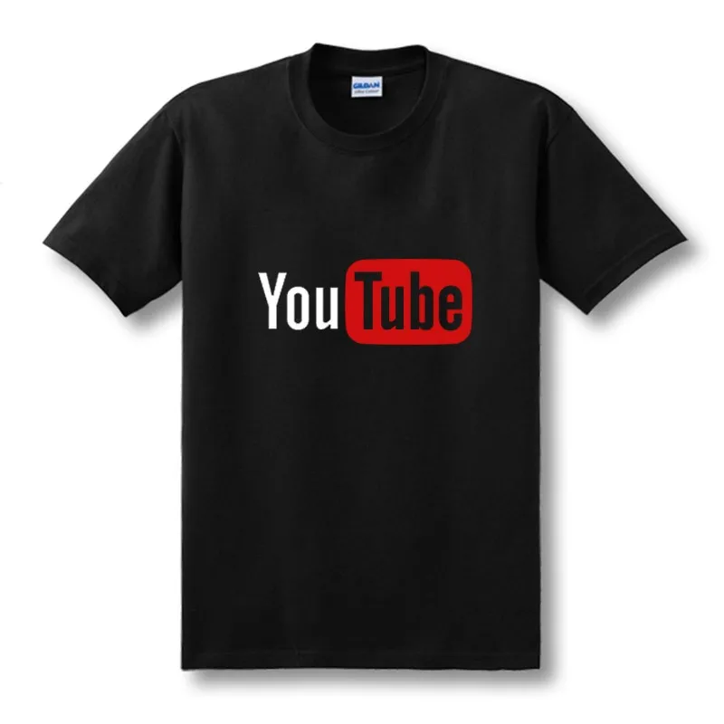 2020 мужские футболки с логотипом YouTube брендовые топы хлопковые повседневные на