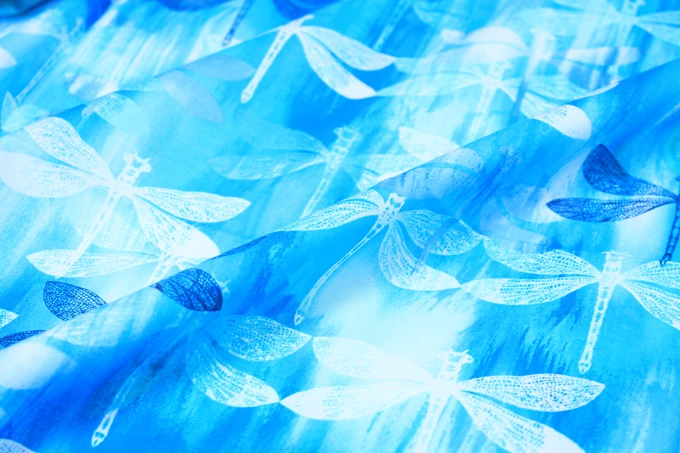 Zy DIY новый дизайн бренда довольно Ocean Blue Летающая Стрекоза ситец Ткань для шитья