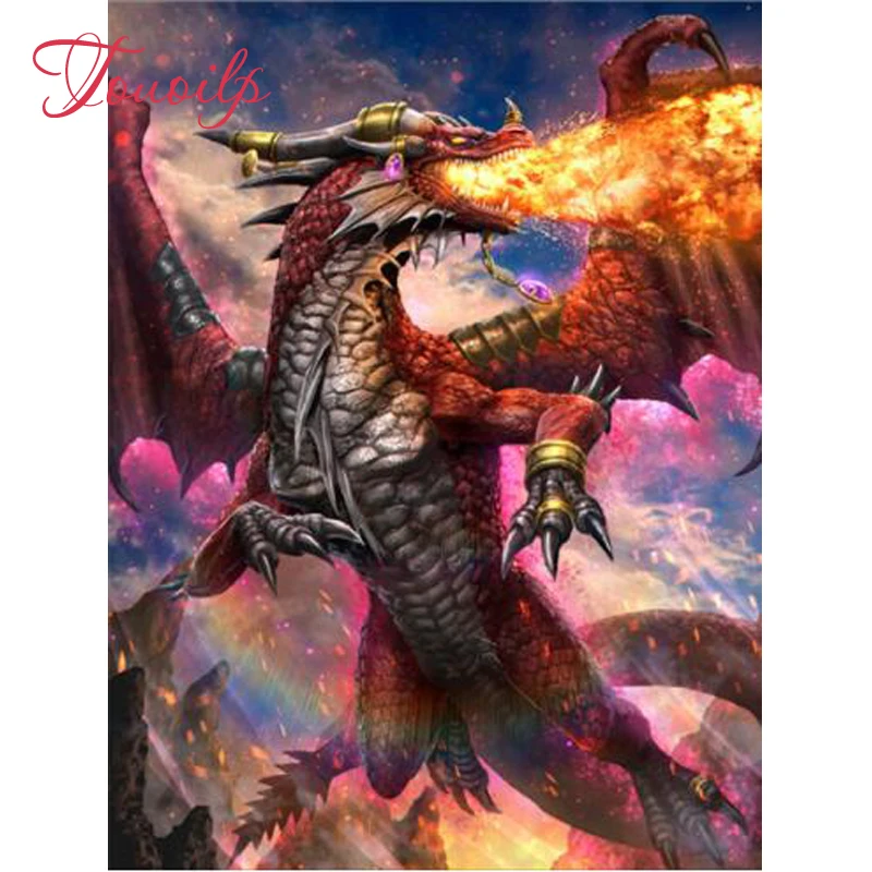 

TOUOILP diamond embroidery portrait Charizard Dragon 5d diamond painting cross stitch picture of rhinestone crafts mosaic