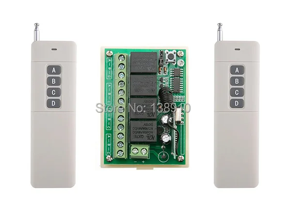 Далекое расстояние 3000 м DC12V 4CH RF Беспроводной переключатель системы