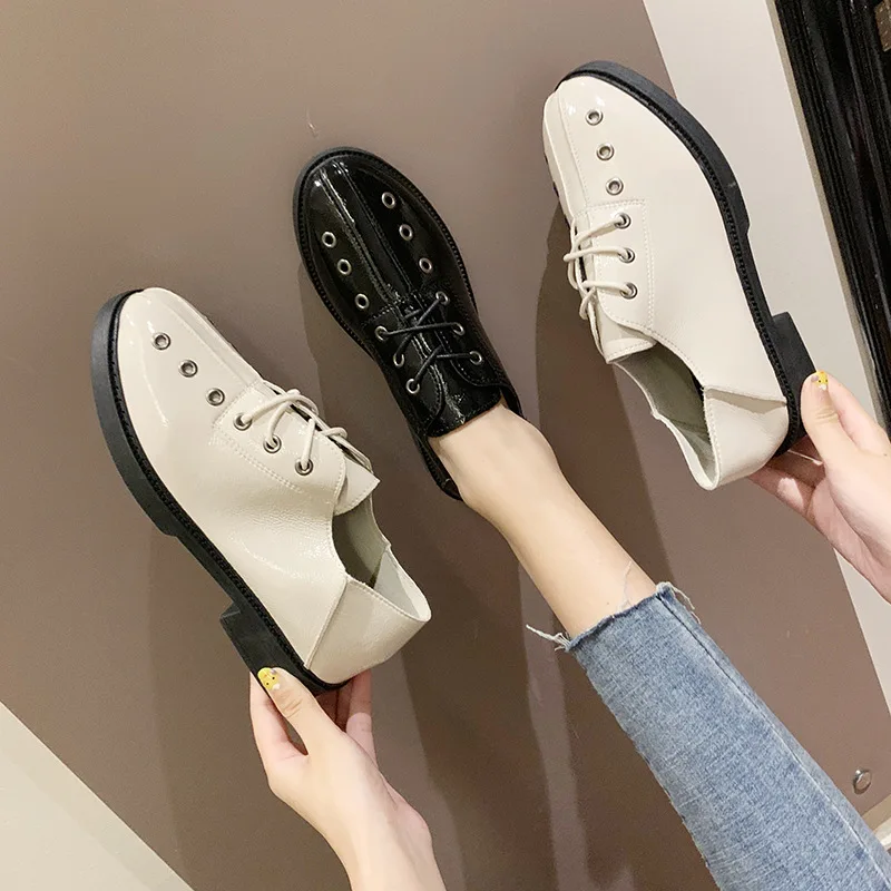 Женская модная обувь Новинка 2019 года из лакированной кожи женские черные