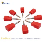 10 шт. карбидные фрезы режущие инструменты концевые фрезы шариковые 1 мм 2 мм 3 мм 4 мм 5 мм 6 мм Фрезы 2 канавки лезвие HRC60 сферические носовые фрезы токарные инструменты