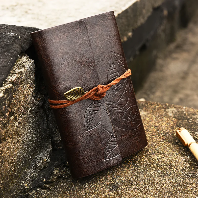 

Vintage Leather notebook stationery creative simple retro schedule plan Student portable book