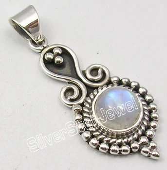 Moonstone Muiltitle Choices Chanti Международный твердый Серебряный Радужный Лунный Камень прекрасный кулон 3,8 см - Окраска металла: Moonstone