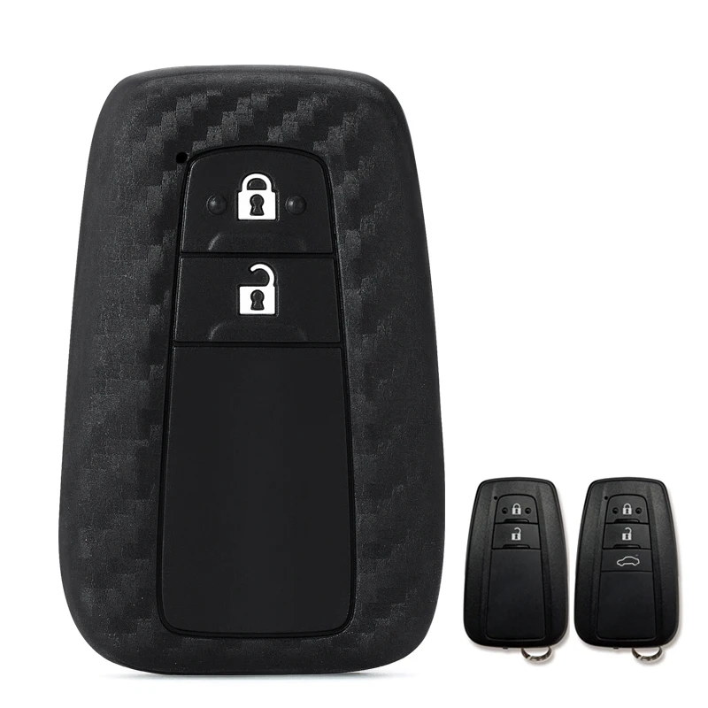 Silicone Car Key Case Cover Holder For Toyota CHR C-HR Camry Prius Prado 2018 2/3 Buttons Remote Keyless Car-stying Accessories |