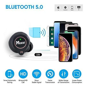 TWS Bluetooth наушники, Moear Bluetooth 5,0 наушники настоящие беспроводные наушники спортивные наушники-вкладыши TWS стерео HiFi Звук Bluetooth наушники