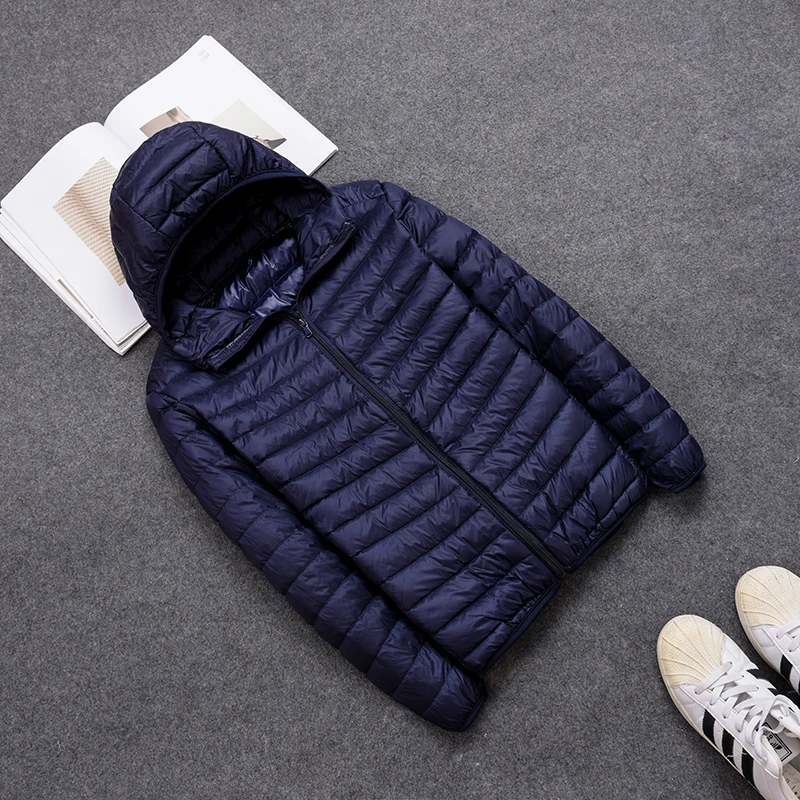 Мужская Сверхлегкая куртка с гусиным пером повседневная короткая большого