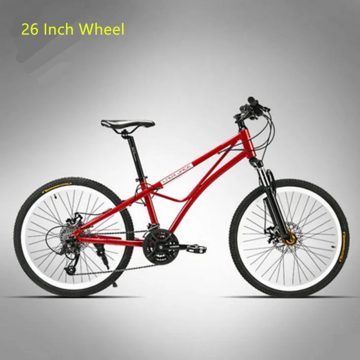 Red 26 inch Бренд, рама из алюминиевого сплава, горный велосипед, для спорта на открытом воздухе, 24/26 дюймов, колеса, 24/27 скоростей, дисковый тормоз, MTB, велосипед - Цвет: Red 26 inch