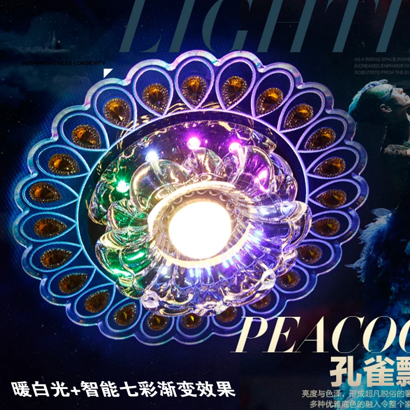 

New Design Modern Corridor Mirror Ceiling Lamp Aisle Veranda Lighting Down Crystal Surface Mounted LED Ceiling Lights