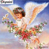 dispaint 5d diy diamond painting angel girl full drill resin diamond embroidery cross stitch home decor a10499