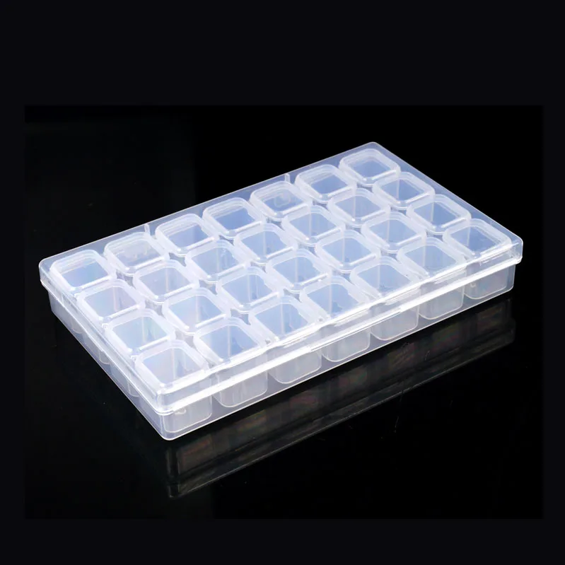 

28 Compartment Empty Nail Art Decoration Storage Case Box Nail Glitter Rhinestone Crystal Beads Accessories Container Nail Tool