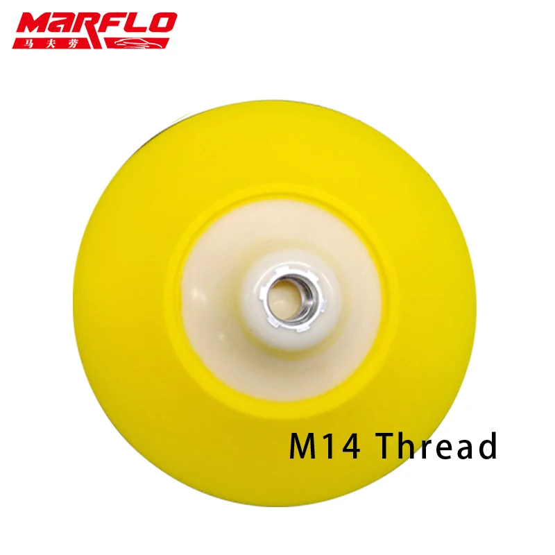 M14 6inch Marflo Автомойка диск-подкладка с Полировочная Губка Pad " резьба M14 M16 5/8-11 гибкий шлифовальный круг - Цвет: M14 6inch