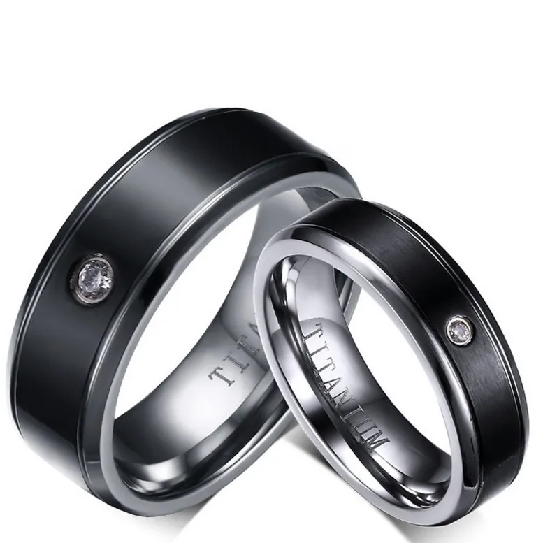 Черное кольцо из нержавеющей стали|stainless steel ring|couple ringssteel ring |