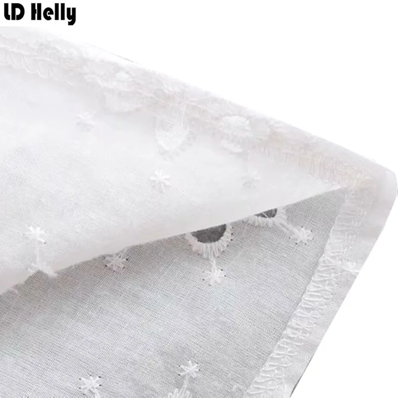 LD Helly Винтаж 2018 Для женщин выдалбливают Вышивка кисточкой галстук белая куртка