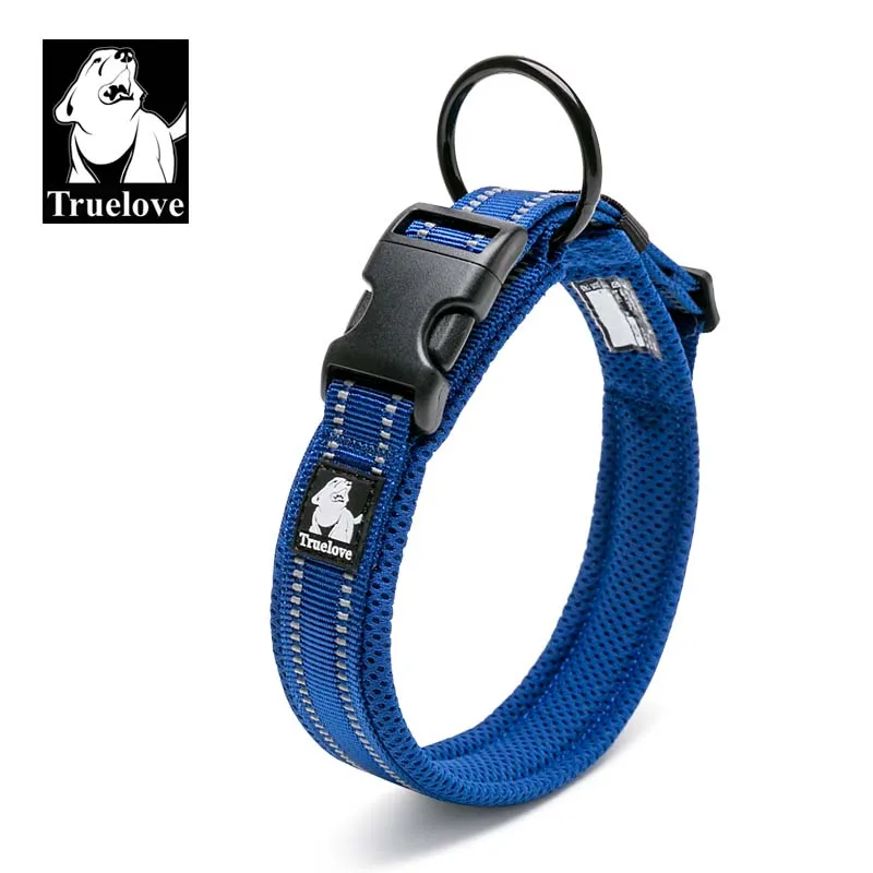 royalblue Truelove регулируемый нейлоновый ошейник для собак, сетчатый мягкий Светоотражающий ошейник для тренировки собак, уличное удобное собачье ожерелье для домашних животных - Цвет: royalblue
