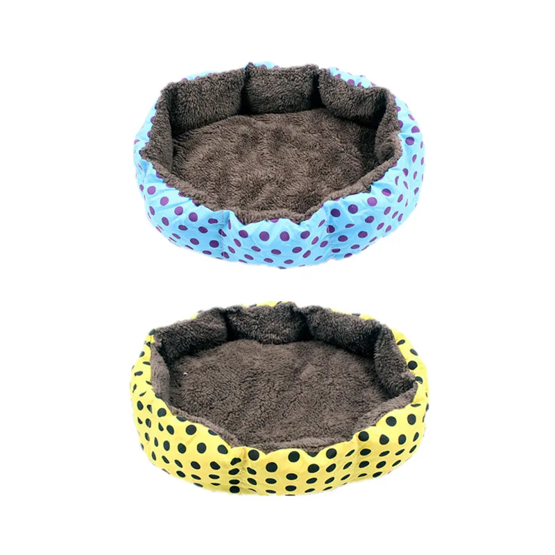 Горячая зима теплая кровать для собаки мягкий флисовый дизайн в горошек Гнездо