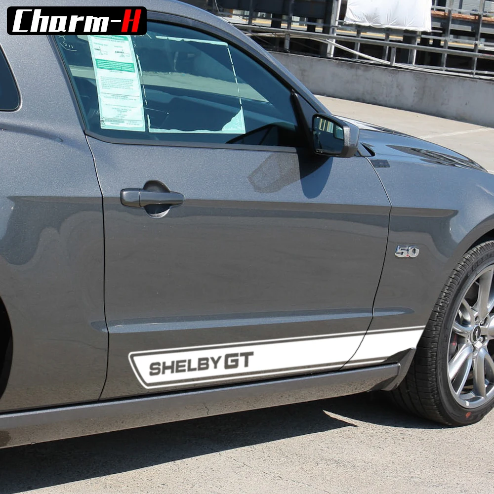 SHELBYGT графические боковые рокер в полоску для Ford Mustang 2015 2016 2017 виниловая наклейка
