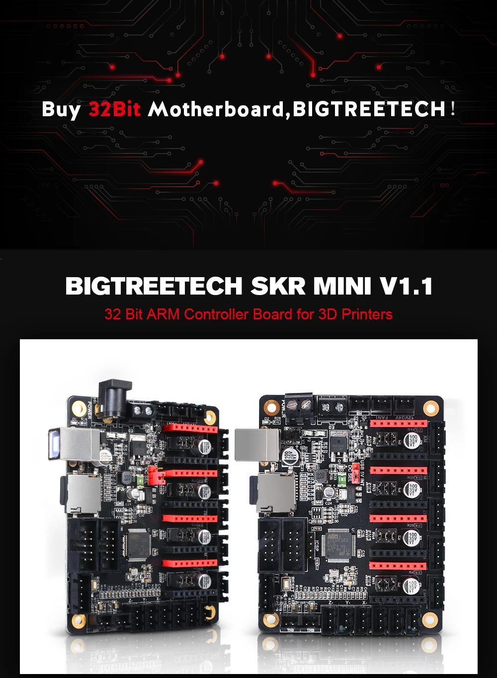 BIGTREETECH SKR мини V1.1 плата управления 32 бит двойной оси Z TMC2208 TMC2130 A4988 SKR V1.3 MKS GEN L части 3d принтера