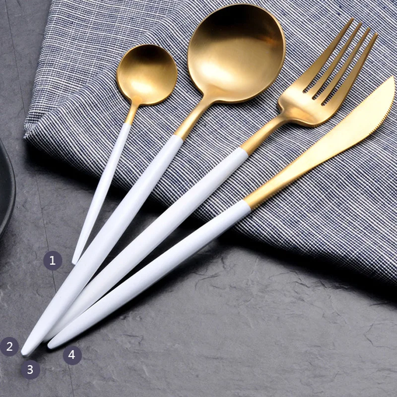 Набор роскошной столовой посуды из нержавеющей стали 304 4 шт./лот комплект