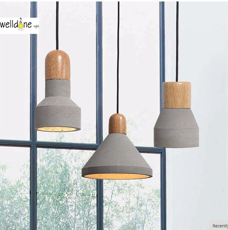 Отличная яркая серая Подвесная лампа в стиле лофт из промышленного бетона