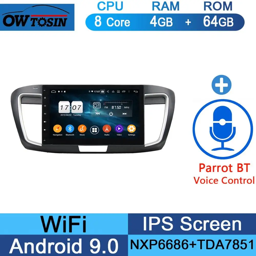64G Parrot BT 10," ips 8 ядерный 4G+ 64G Android 9,0 автомобильный dvd-плеер для Honda Accord 9 gps Радио стерео DSP CarPlay Parrot BT - Цвет: 64G Parrot BT