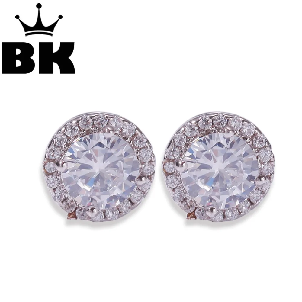 Серьги-гвоздики в стиле хип-хоп латунные украшения для мужчин круглые квадратные