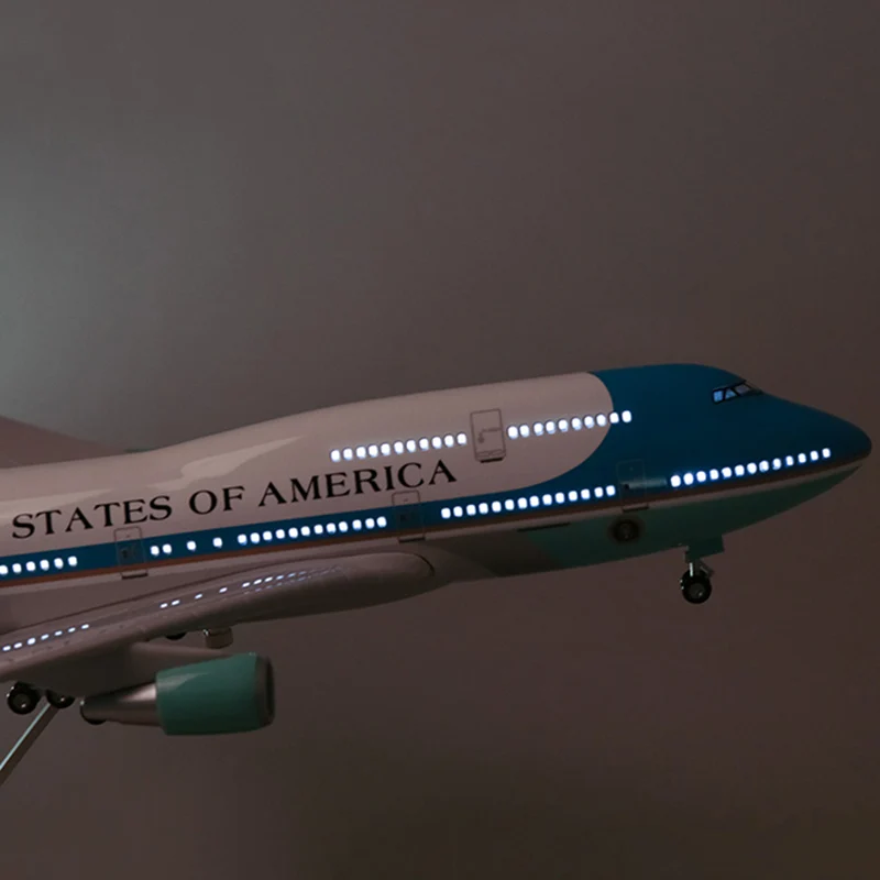 47 см 1/150 масштаб игрушечные модели самолетов Boeing B747 Air Force One модель самолета с светильник и колесами из полимерного пластика