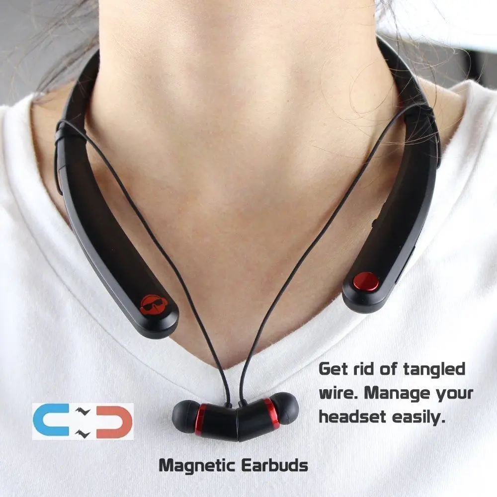 Magift Bluetooth v4.2 Беспроводной наушники стерео музыка Спорт шейным вкладыши гарнитура