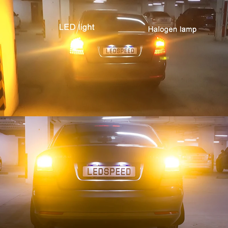 

12V 7440 LED T20 7440 7443 LED Bulb 3030 60 SMD LED Canbus Error Free for Car LED Reverse Turning Brake Light Bulb Yellow Lamp