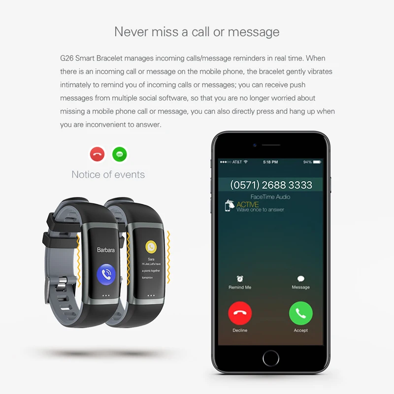 Спортивный браслет умный трекер фитнеса с цветным экраном, монитором пульса и давления крови Relogio.