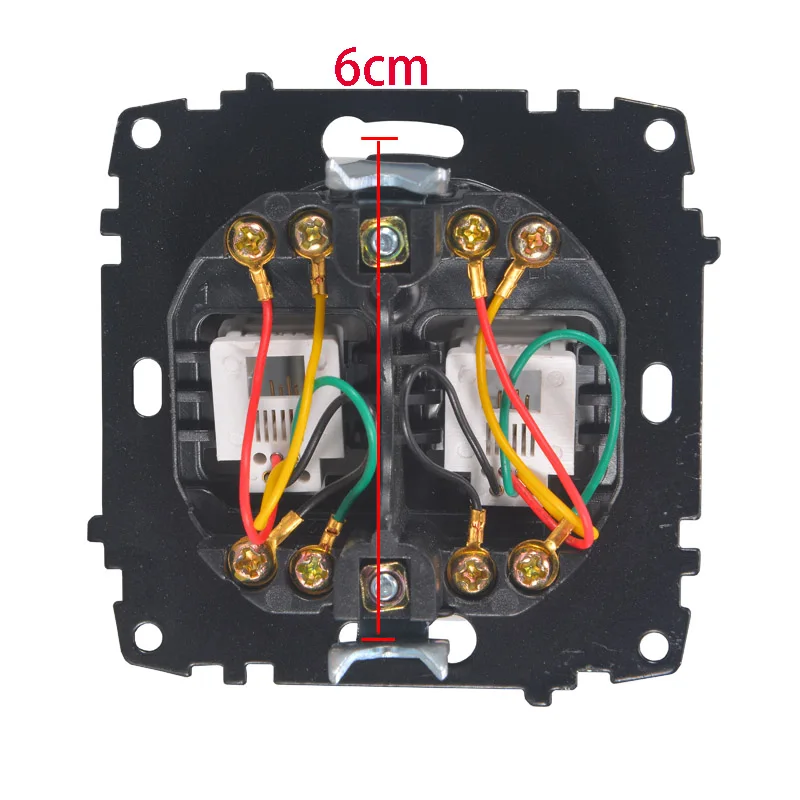 Новая телефонная розетка винного красного цвета RJ11 + евро настенная двойная блок