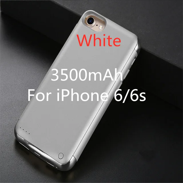 Мощность банка чехол для iPhone 6/6s/iPhone 7 Plus/8 Расширенный телефон Батарея Мощность чехол для iPhone 6 Plus/6s/7/8 Plus Портативный Батарея Зарядное устройство Чехол - Цвет: White For 6 6s