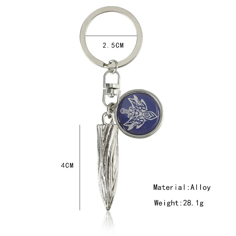 Special Designed Blue Engraved Medal Threaded Bullet Pendant Silver Plated Key Chains For Women | Украшения и аксессуары