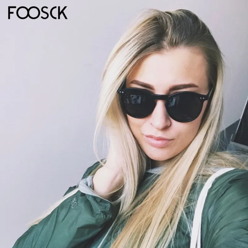 FOOSCK, круглые солнцезащитные очки для женщин, фирменный дизайн, женские солнцезащитные очки, модные, летние, Oculos De Sol Feminino Lunette Soleil