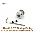 16 зубцов 3GT зубчатый шкив Диаметр 56. 358 мм подходит для W = 9 мм 3GT зубчатый ремень 20T 20 зубчатый GT3 ременный шкив 3D принтер