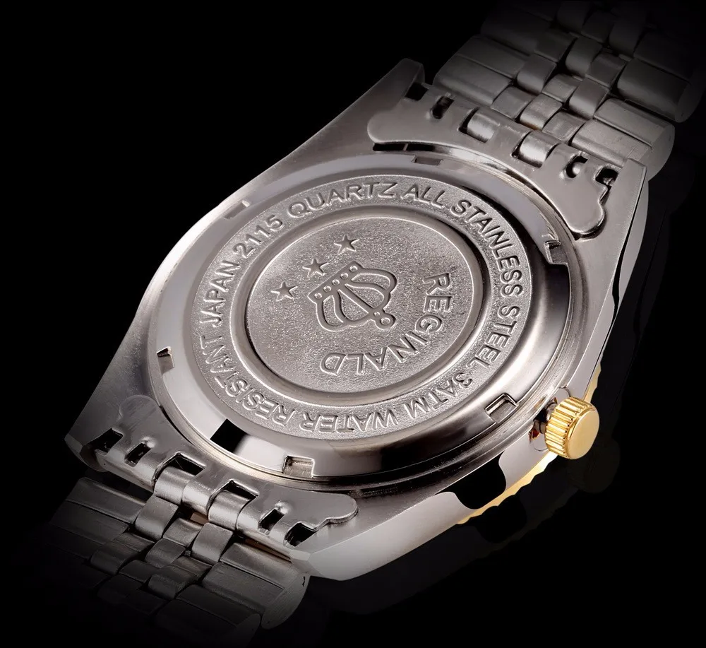 Топ бренд Реджинальд Для мужчин Часы из нержавейки Классические кварцевые часы