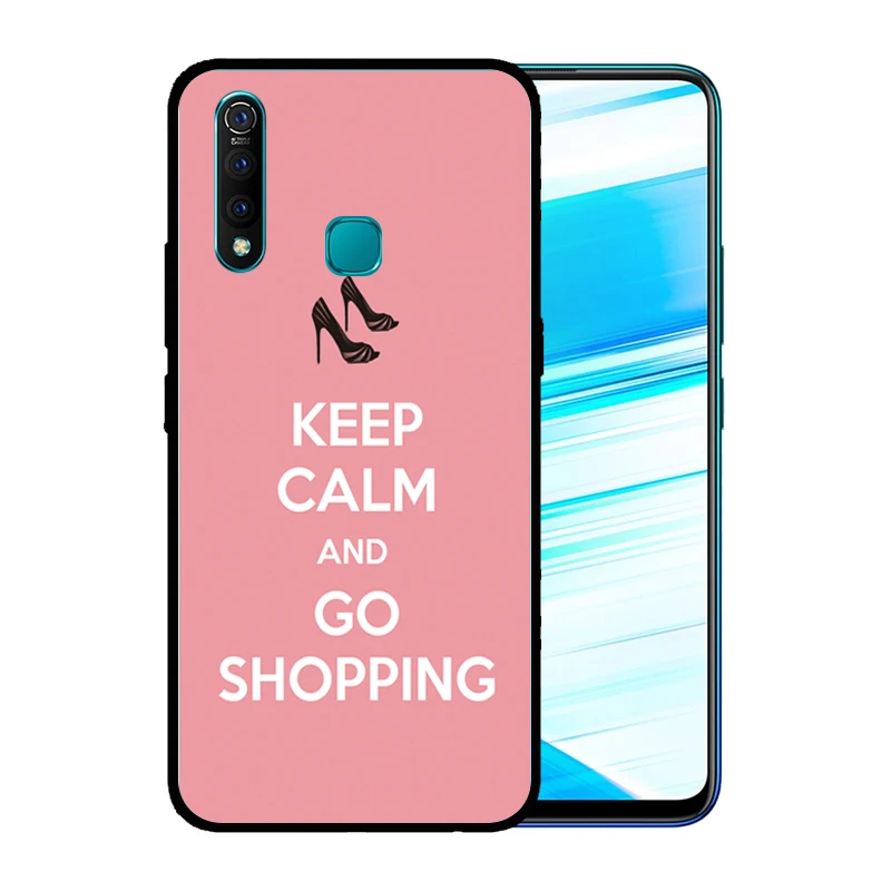 Soft Silicone Black Case for VIVO Z5X Z3 Z3i Z1 Z1i iQoo Pro NEO Durable Keep Calm Carry On Cover | Мобильные телефоны и