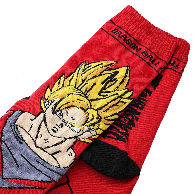 Аниме Dragon Ball Z носки для косплея Супер Saiyan Sun Goku хлопковые чулки Prop Аксессуары мужские носки средней длины
