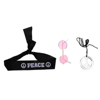hippy peace set peace symbol necklaceheadbandsunglasses hippieset 1960s1970s costume for fancy dress costume party canival